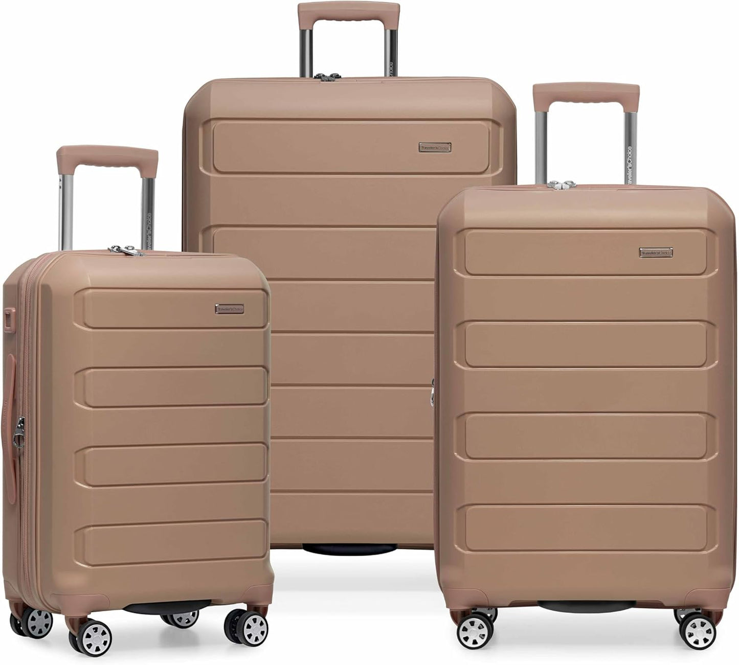 Traveler's Choice Pagosa Hardshell Expandable Luggage with Spinner Wheels, Baby Blue, 22-Inch Carry-on