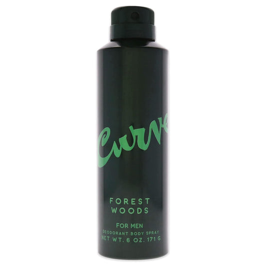 Curve Forest Woods Men's Deodorant Fragrance Spray, Casual Day or Night Scent, 6.0 fl oz
