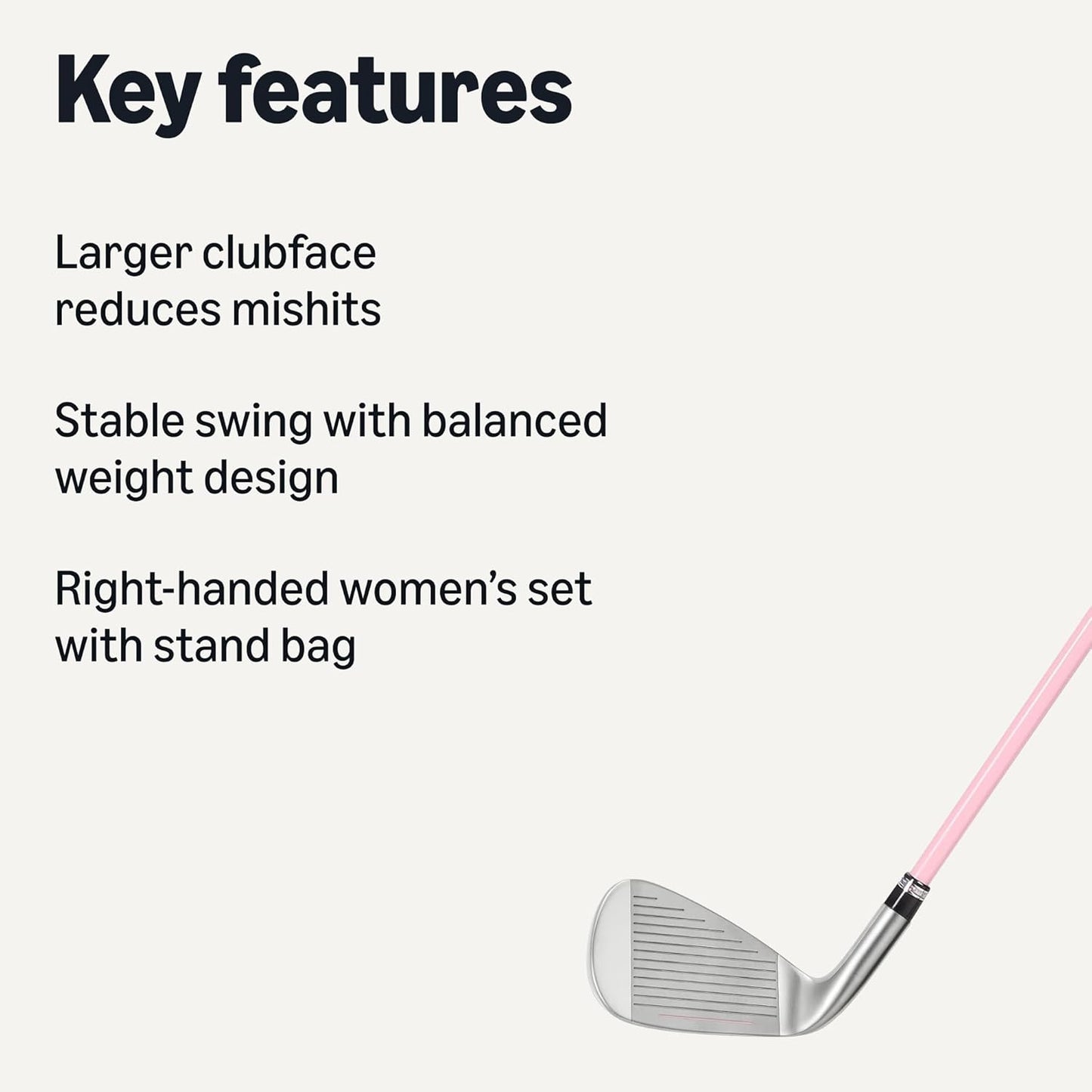 Amazon Basics Golf Club Set, 6- Piece with Stand Bag, Oversized Clubface, Low Center of Gravity