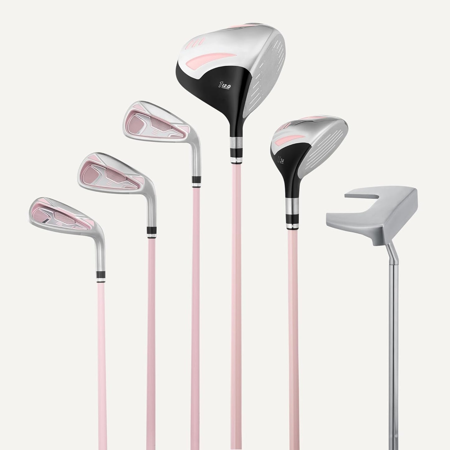 Amazon Basics Golf Club Set, 6- Piece with Stand Bag, Oversized Clubface, Low Center of Gravity