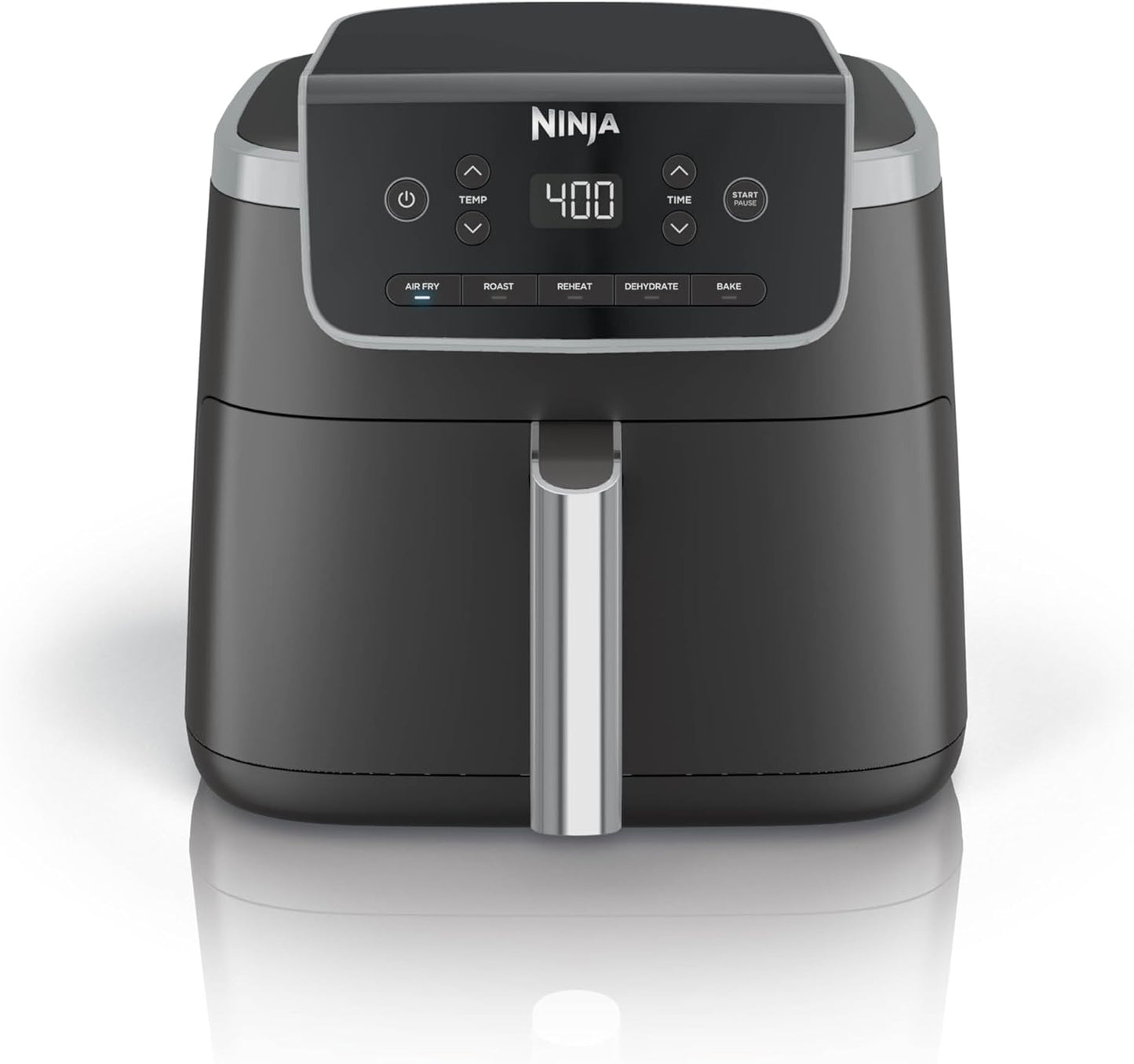 Ninja Air Fryer with Air Crisp | 5 QT Capacity fits up to 4lbs of Fries | 4-in-1 Pro Air Fry, Roast, Reheat, Dehydrate | 400°F Max Temp | 1750 Watts | W/Nonstick Basket & Crisper Plate | Grey | AF141