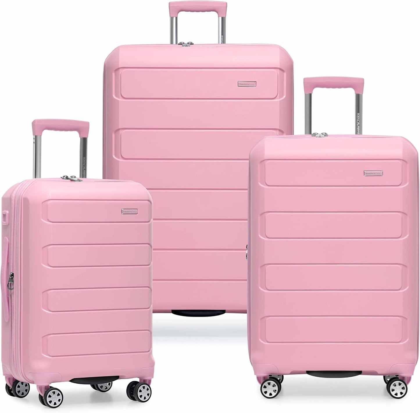 Traveler's Choice Pagosa Hardshell Expandable Luggage with Spinner Wheels, Baby Blue, 22-Inch Carry-on