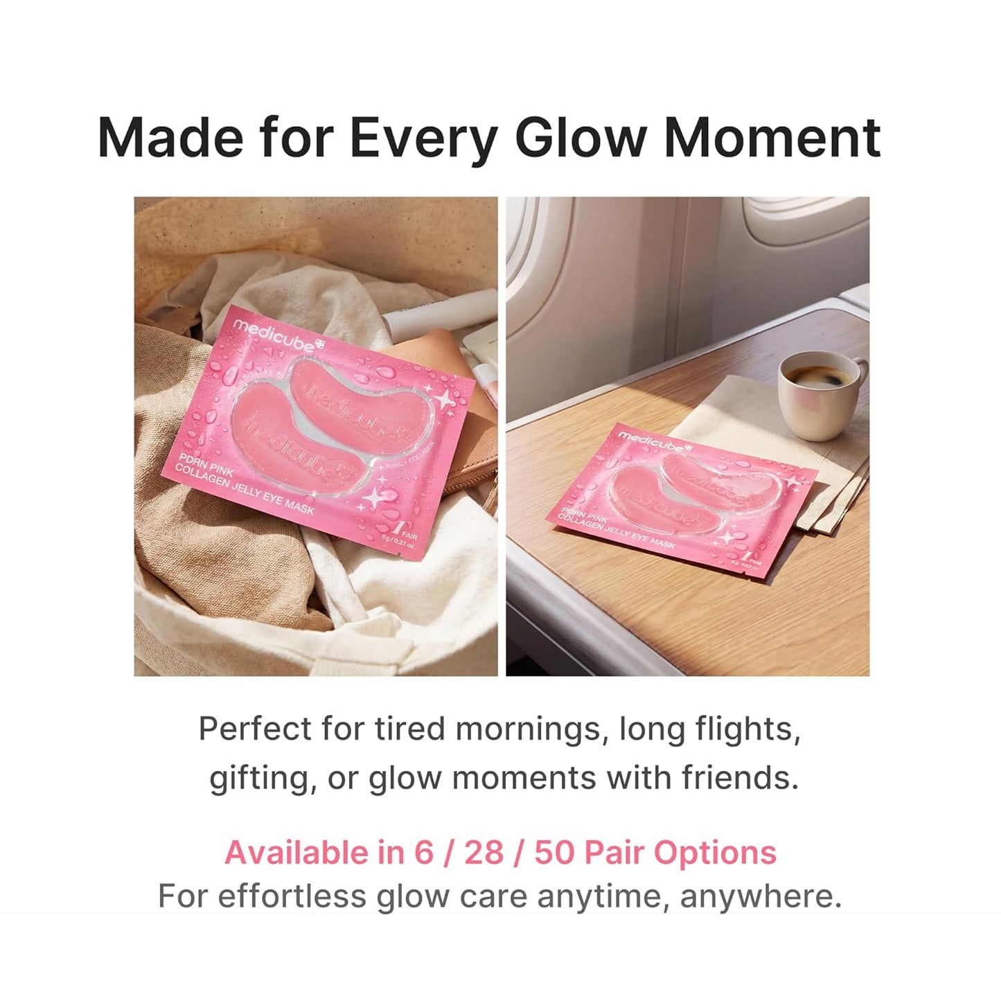 medicube PDRN Pink Collagen Jelly Eye Mask | Hydrogel Eye Patches with PDRN, Collagen, NAD | Refreshing for Puffy, Tired Eyes | Firming for Look of Wrinkles, Fine Lines | Korean Skincare (6 Pairs)