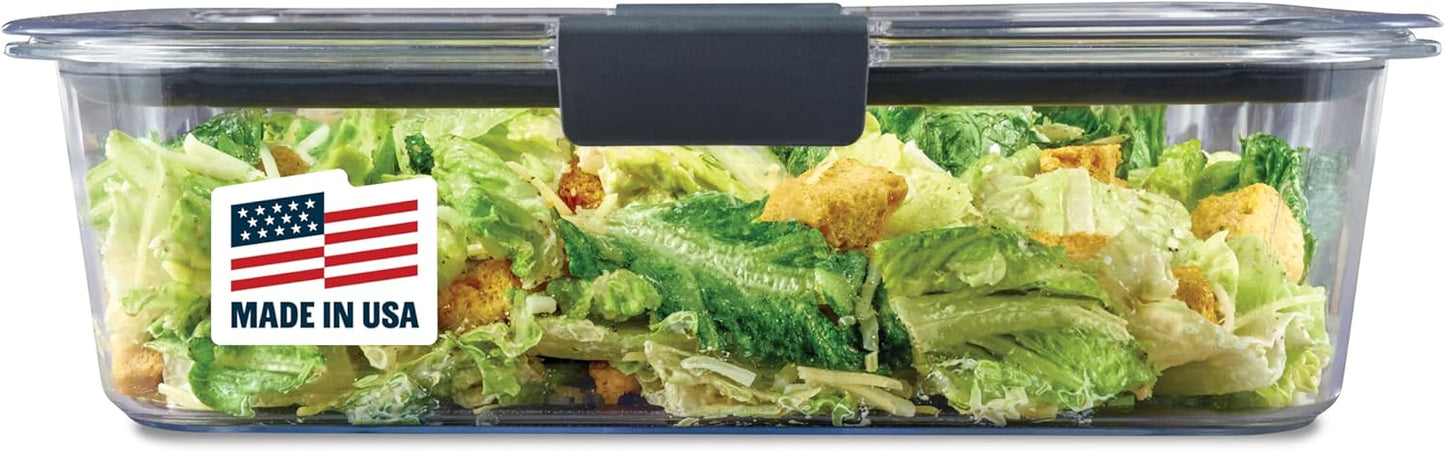 Rubbermaid Brilliance Tritan Plastic Food Storage Containers BPA Free Airtight Lids Ideal for Lunch Meal Prep & Leftovers Set of 5 (3.2 Cup)