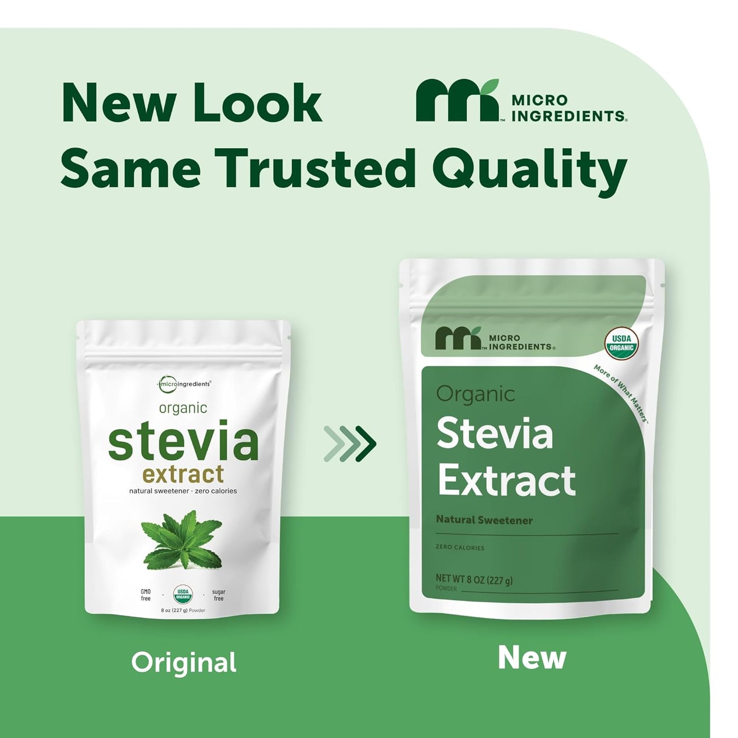 Micro Ingredients Pure Organic Stevia Powder, 8 Ounces, 1418 Serving, Highest Grade Stevia Green Leaf Extract Reb-A, Reduced Bitter Aftertaste, 0 Calorie, Natural Sweetener, Sugar Alternative, Keto Friendly