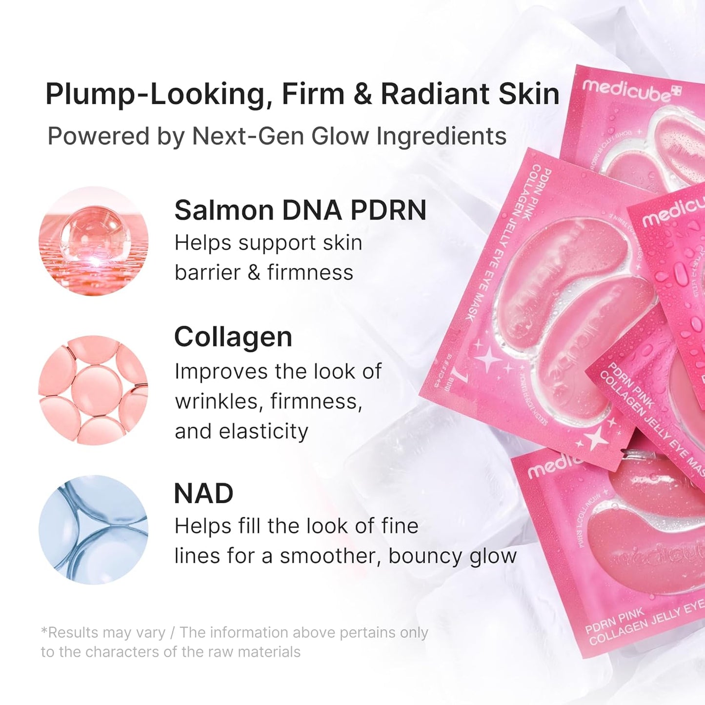 medicube PDRN Pink Collagen Jelly Eye Mask | Hydrogel Eye Patches with PDRN, Collagen, NAD | Refreshing for Puffy, Tired Eyes | Firming for Look of Wrinkles, Fine Lines | Korean Skincare (6 Pairs)