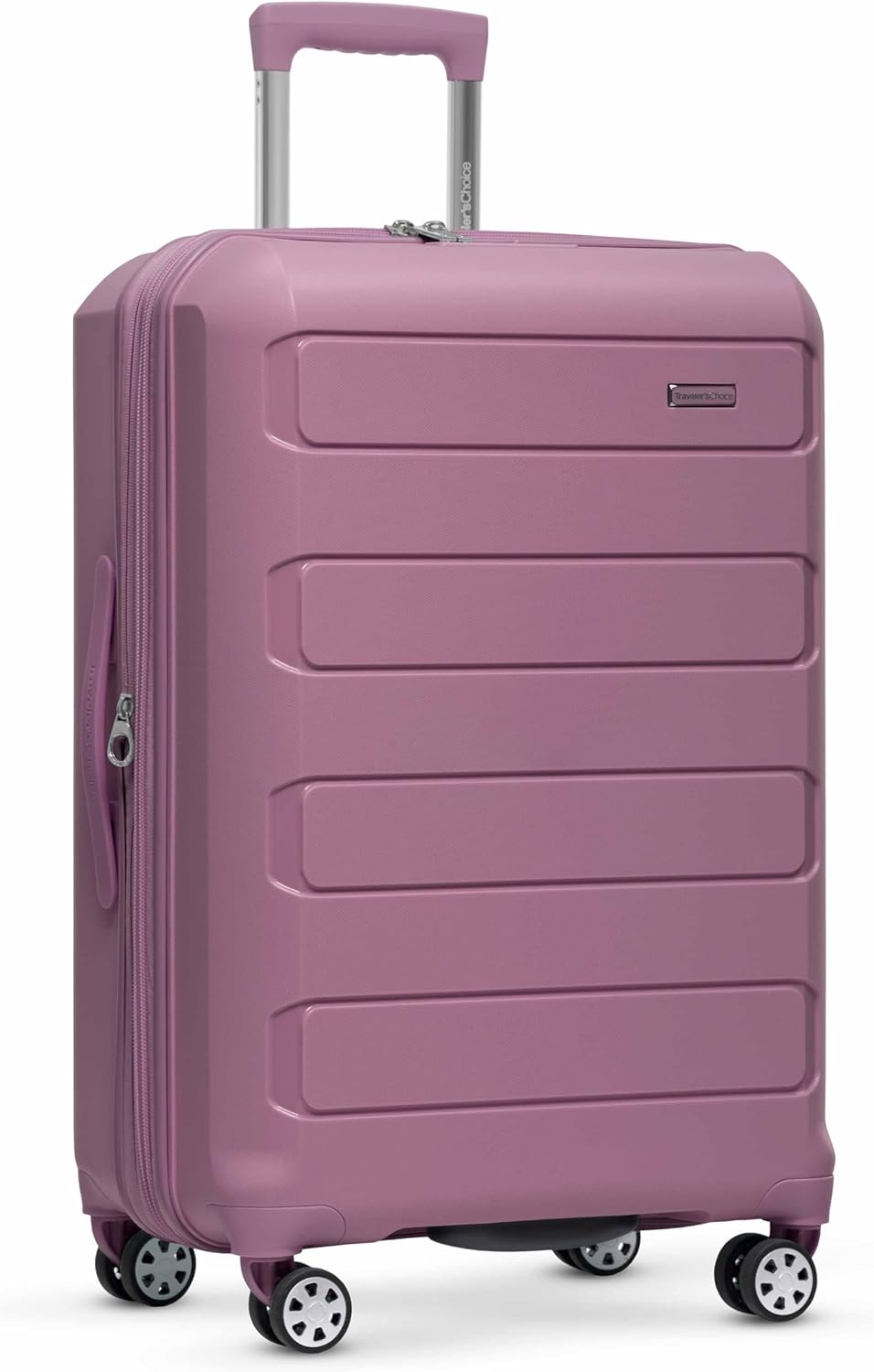 Traveler's Choice Pagosa Hardshell Expandable Luggage with Spinner Wheels, Baby Blue, 22-Inch Carry-on