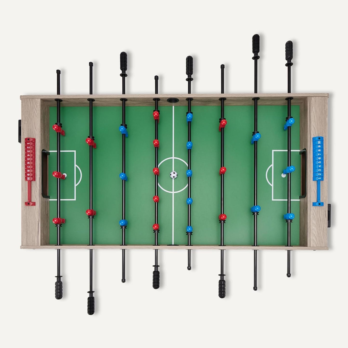Amazon Basics 48-Inch Foosball Table Soccer Game Room Size with 4 Balls and 2 Cupholders, Oak