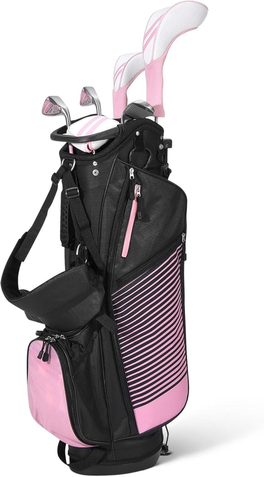 Amazon Basics Golf Club Set, 6- Piece with Stand Bag, Oversized Clubface, Low Center of Gravity