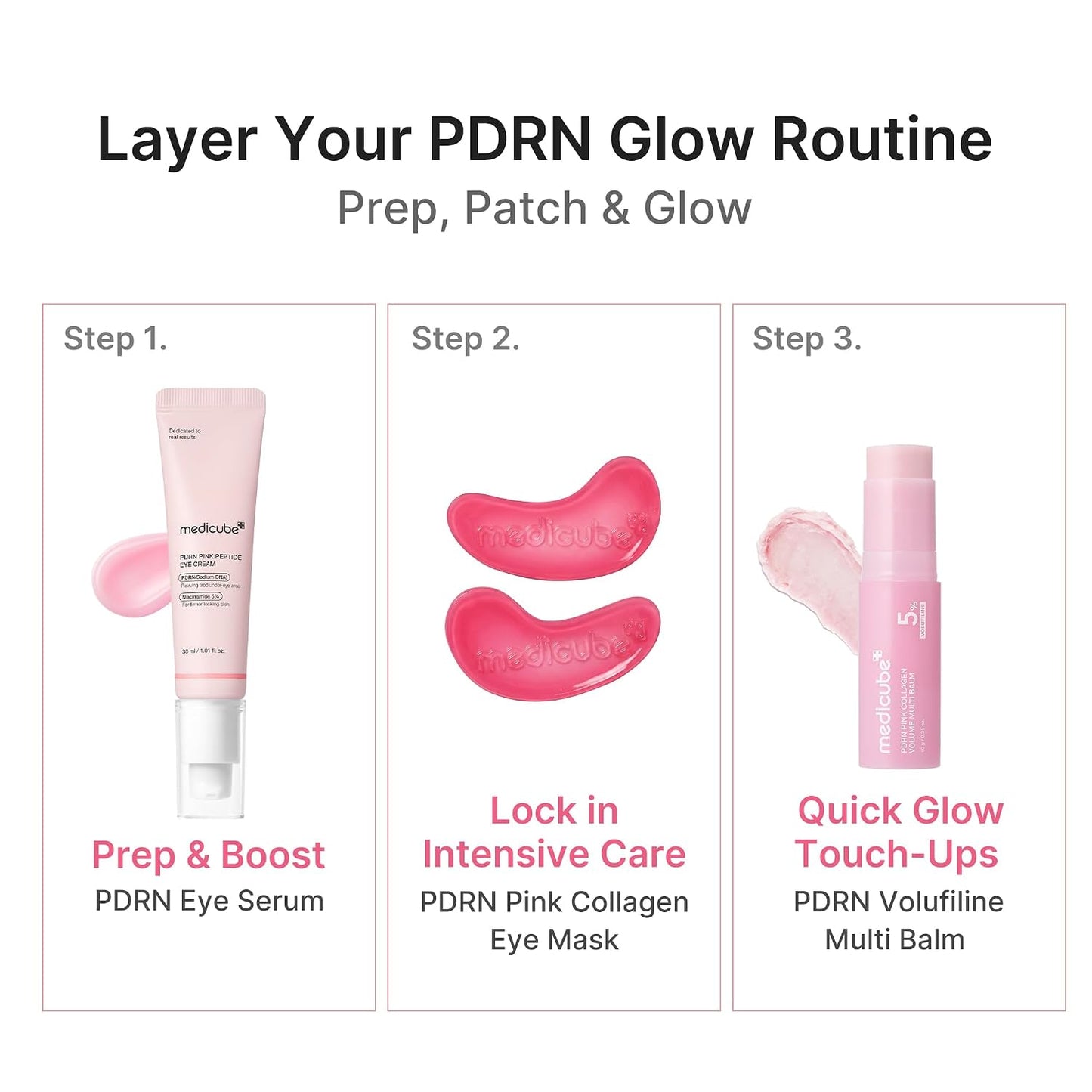 medicube PDRN Pink Collagen Jelly Eye Mask | Hydrogel Eye Patches with PDRN, Collagen, NAD | Refreshing for Puffy, Tired Eyes | Firming for Look of Wrinkles, Fine Lines | Korean Skincare (6 Pairs)