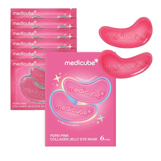 medicube PDRN Pink Collagen Jelly Eye Mask | Hydrogel Eye Patches with PDRN, Collagen, NAD | Refreshing for Puffy, Tired Eyes | Firming for Look of Wrinkles, Fine Lines | Korean Skincare (6 Pairs)