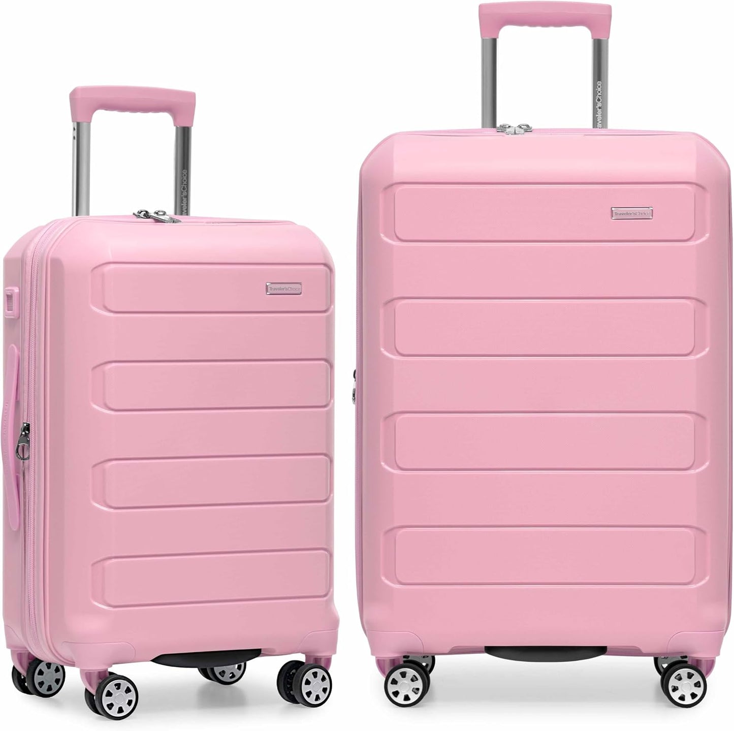 Traveler's Choice Pagosa Hardshell Expandable Luggage with Spinner Wheels, Baby Blue, 22-Inch Carry-on