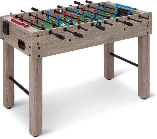 Amazon Basics 48-Inch Foosball Table Soccer Game Room Size with 4 Balls and 2 Cupholders, Oak