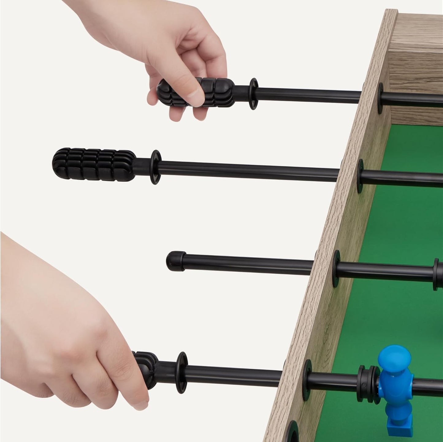 Amazon Basics 48-Inch Foosball Table Soccer Game Room Size with 4 Balls and 2 Cupholders, Oak