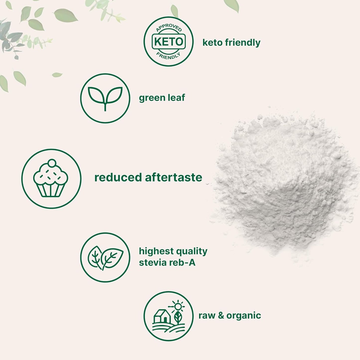 Micro Ingredients Pure Organic Stevia Powder, 8 Ounces, 1418 Serving, Highest Grade Stevia Green Leaf Extract Reb-A, Reduced Bitter Aftertaste, 0 Calorie, Natural Sweetener, Sugar Alternative, Keto Friendly