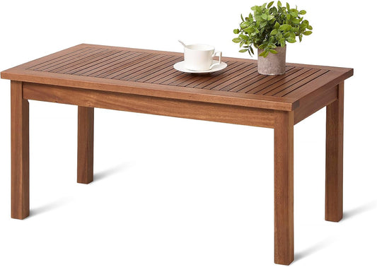 Amazon Basics Patio Coffee Table, FSC-Certified Wood, 35"