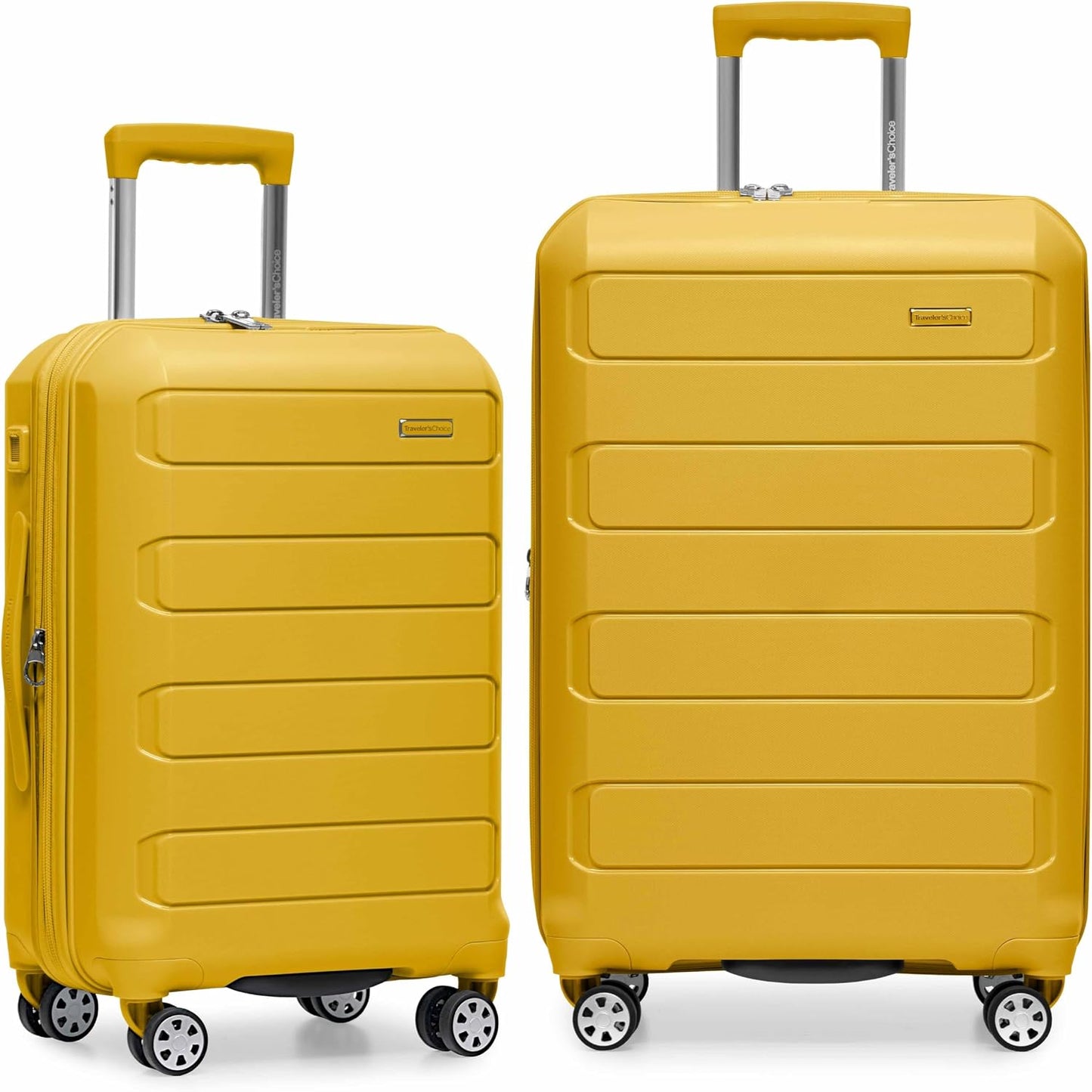 Traveler's Choice Pagosa Hardshell Expandable Luggage with Spinner Wheels, Baby Blue, 22-Inch Carry-on