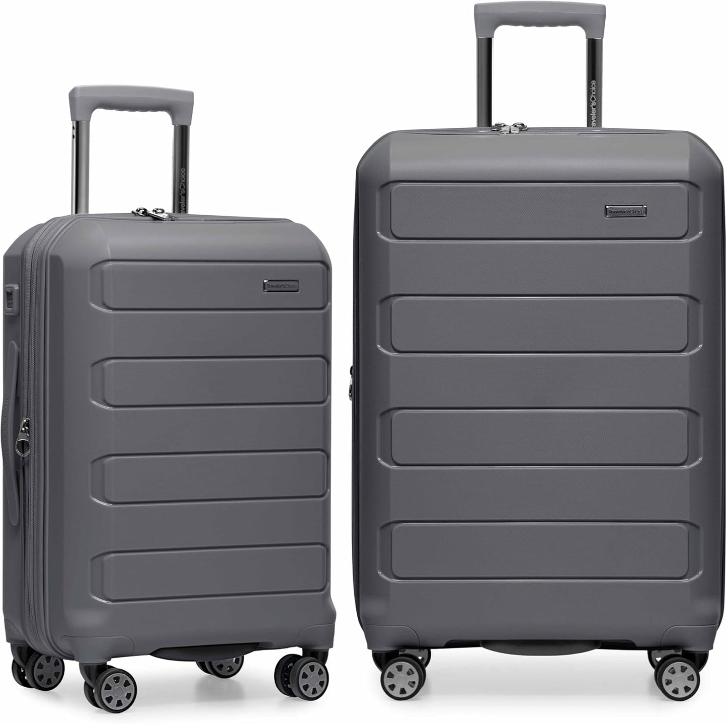 Traveler's Choice Pagosa Hardshell Expandable Luggage with Spinner Wheels, Baby Blue, 22-Inch Carry-on