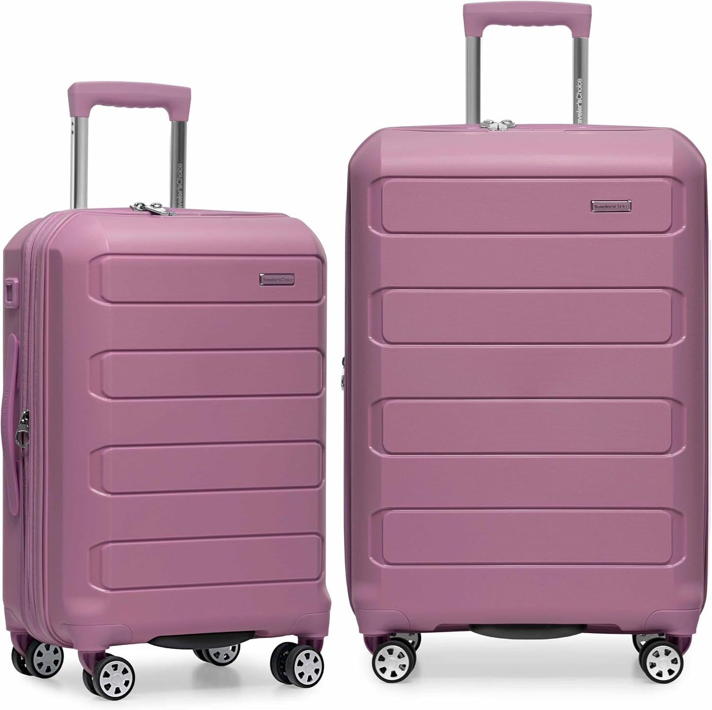 Traveler's Choice Pagosa Hardshell Expandable Luggage with Spinner Wheels, Baby Blue, 22-Inch Carry-on