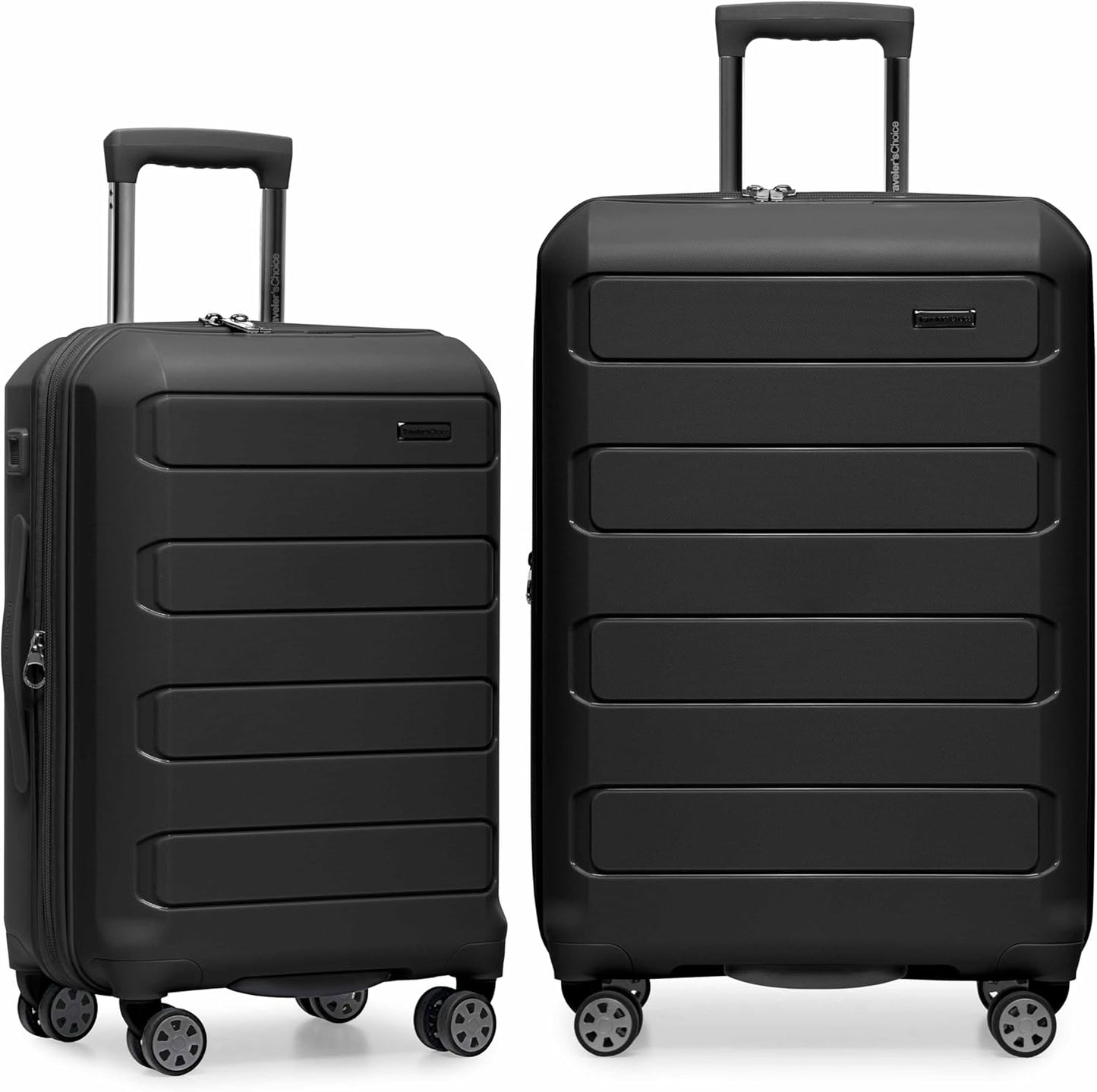 Traveler's Choice Pagosa Hardshell Expandable Luggage with Spinner Wheels, Baby Blue, 22-Inch Carry-on