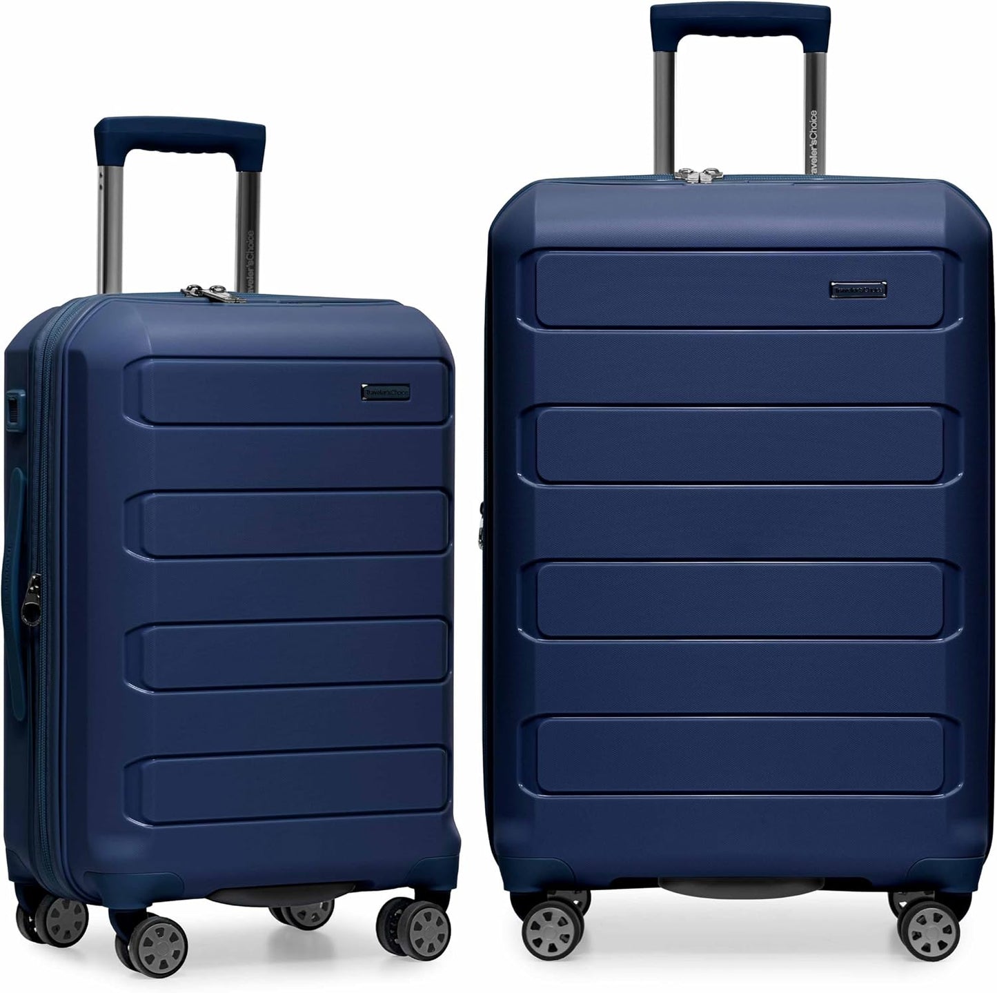 Traveler's Choice Pagosa Hardshell Expandable Luggage with Spinner Wheels, Baby Blue, 22-Inch Carry-on