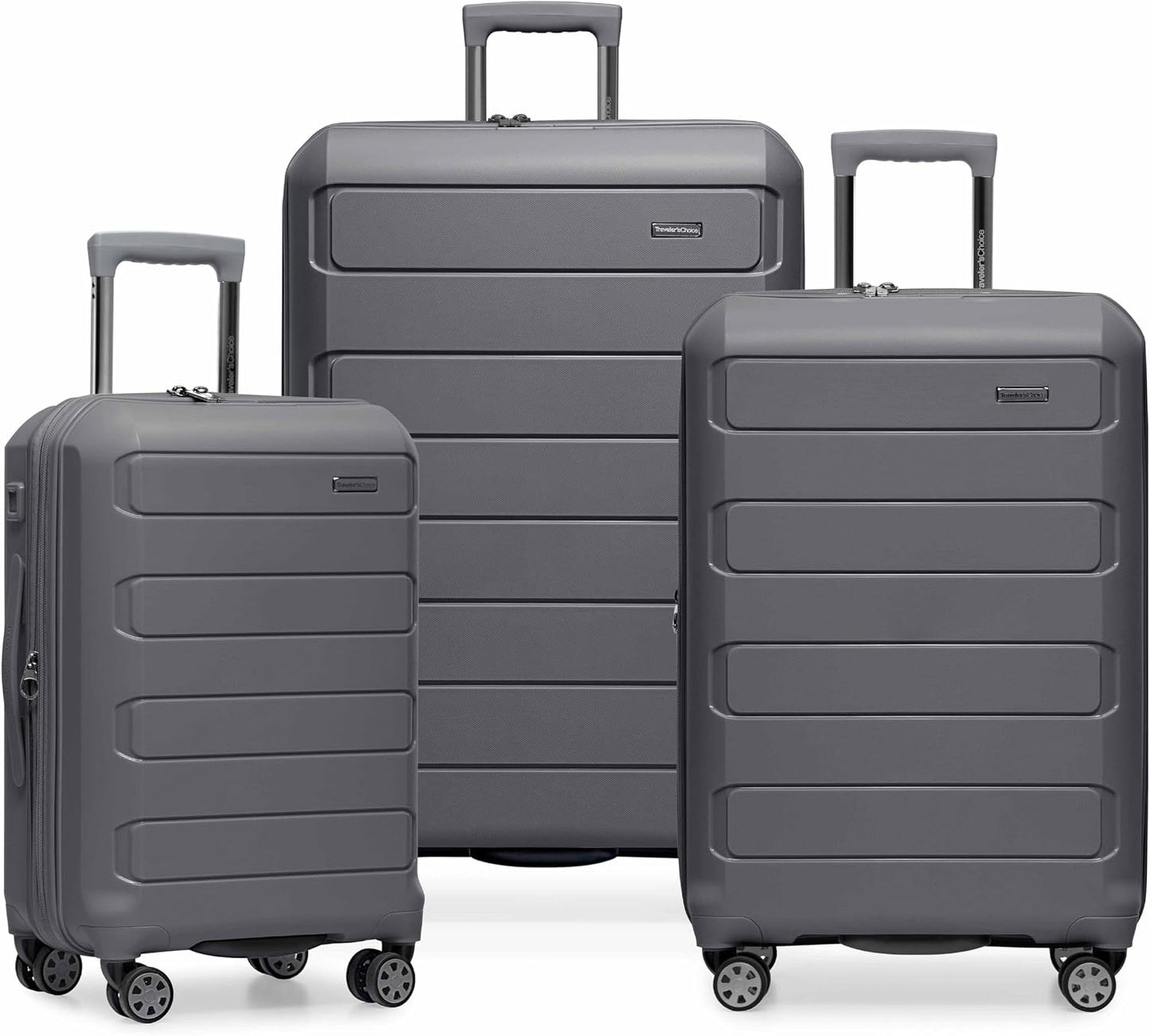 Traveler's Choice Pagosa Hardshell Expandable Luggage with Spinner Wheels, Baby Blue, 22-Inch Carry-on