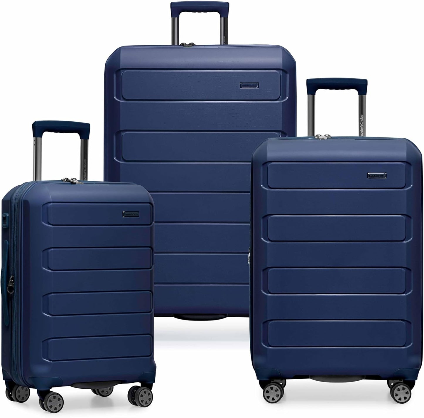 Traveler's Choice Pagosa Hardshell Expandable Luggage with Spinner Wheels, Baby Blue, 22-Inch Carry-on