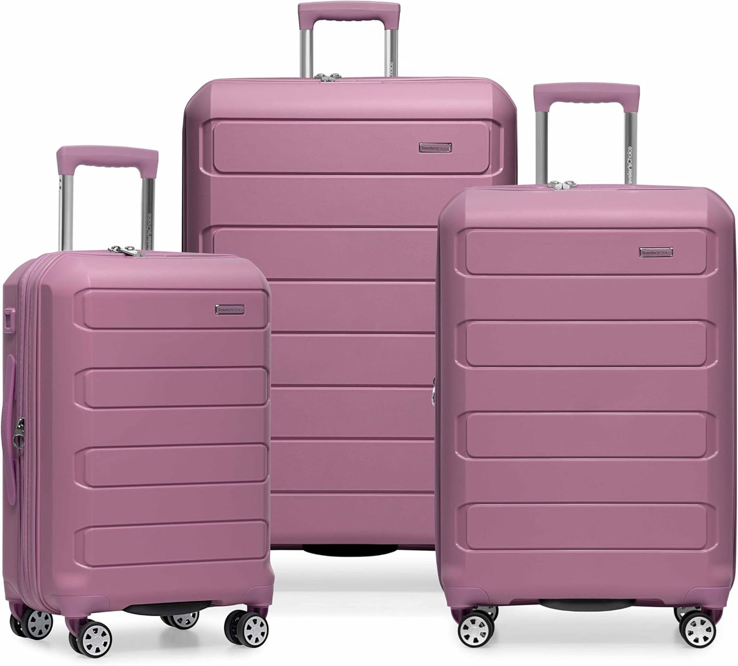 Traveler's Choice Pagosa Hardshell Expandable Luggage with Spinner Wheels, Baby Blue, 22-Inch Carry-on